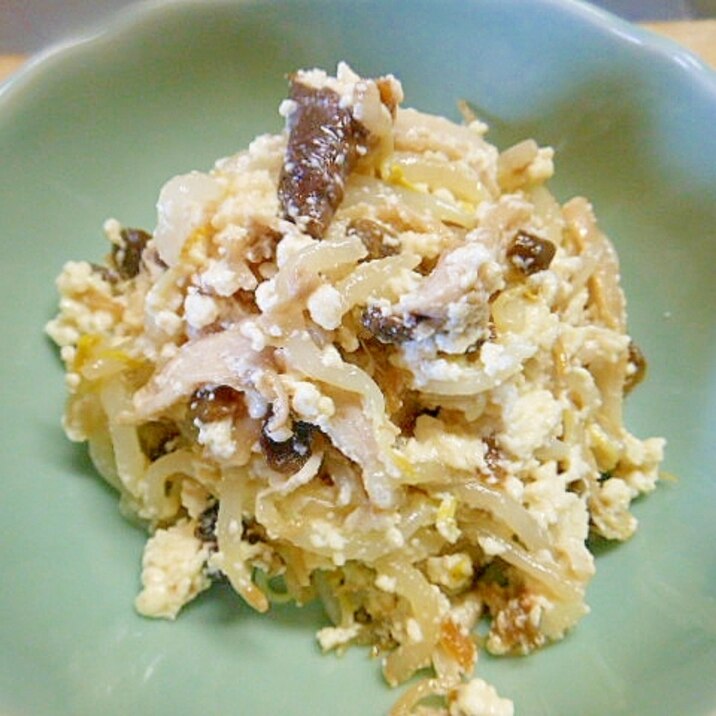 もやし・エリンギ・塩豆腐のこつぶキューちゃん和え